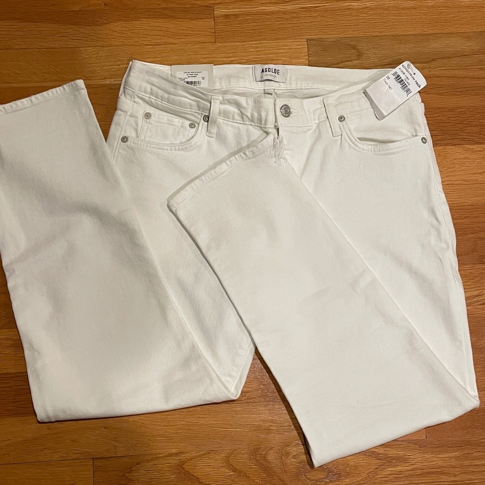 Agolde white straight midrise jeans NWT size 30.